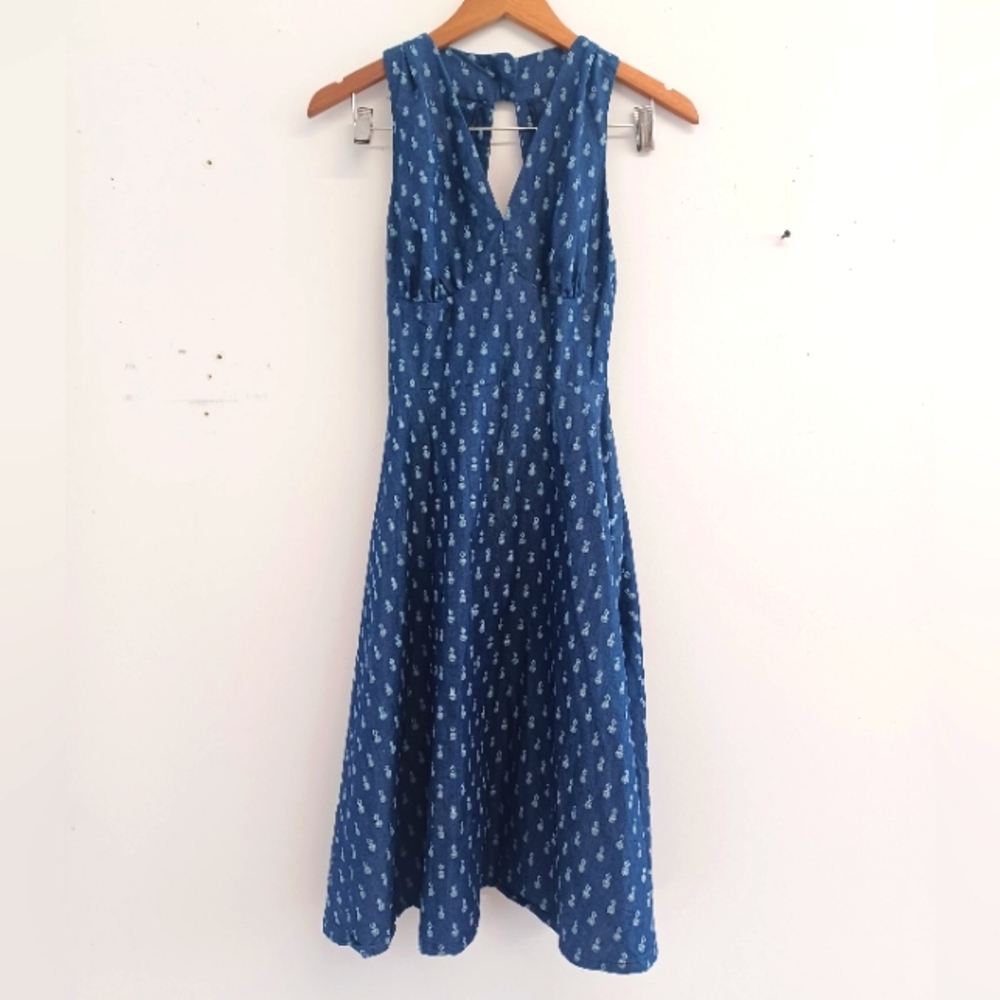Blue 50's Style Midi Dress